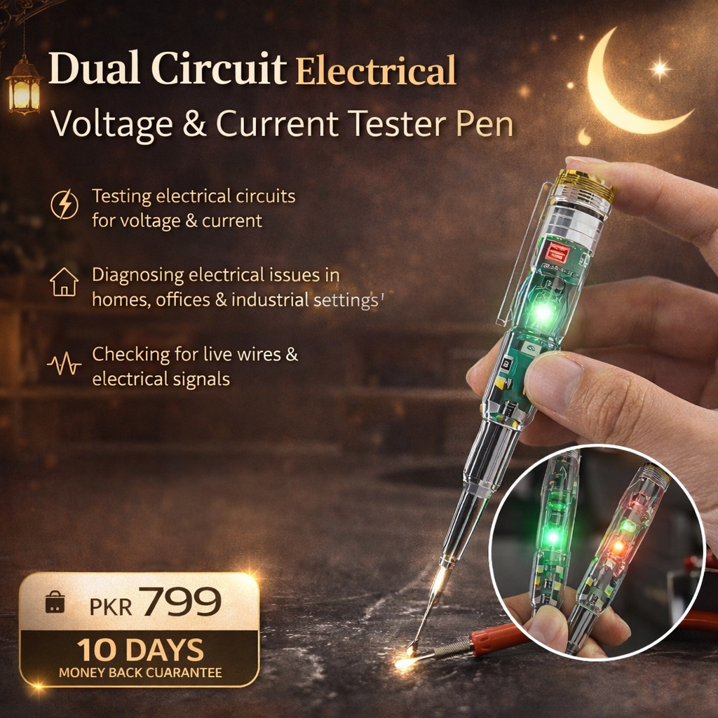 Dual Circuit Electrical Voltage and Current Tester Pen