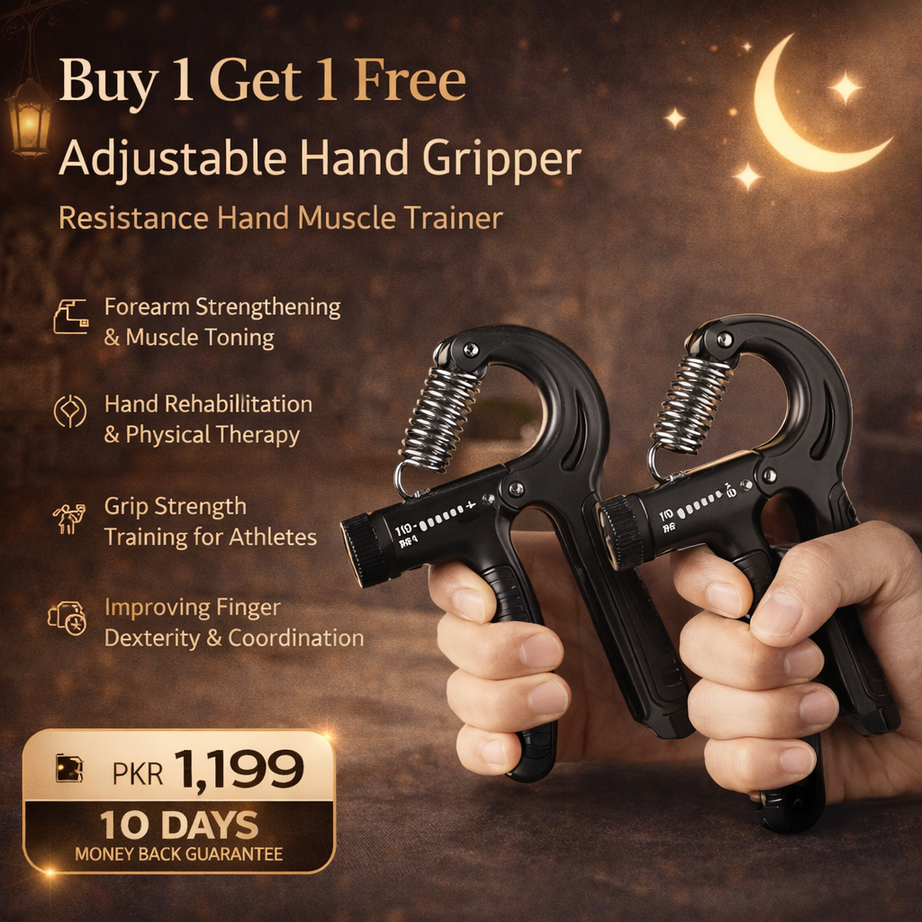 Buy 1 Get 1 Free Adjustable Hand Gripper Resistance Hand Muscle Trainer For Stronger Forearms Exerciser