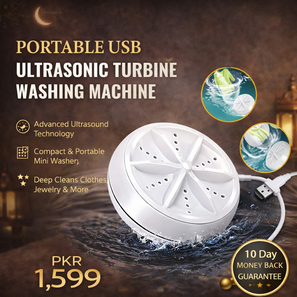PORTABLE USB ULTRASONIC TURBINE LAUNDRY WASHING MACHINE
