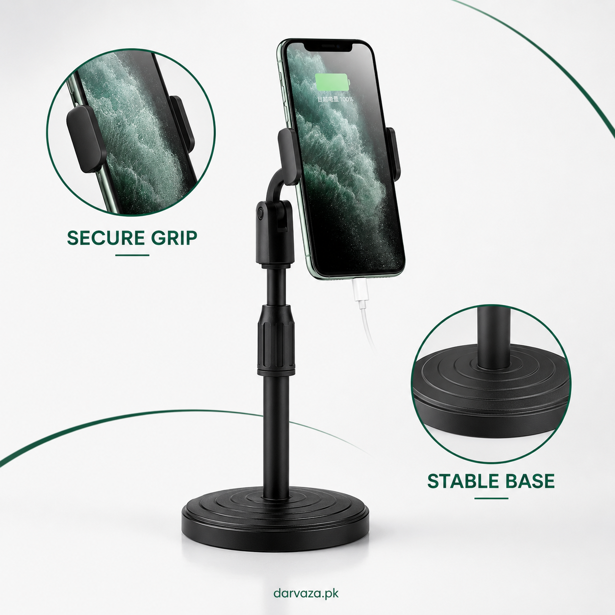 2 Pcs Height Adjustable Mobile Stand Holder