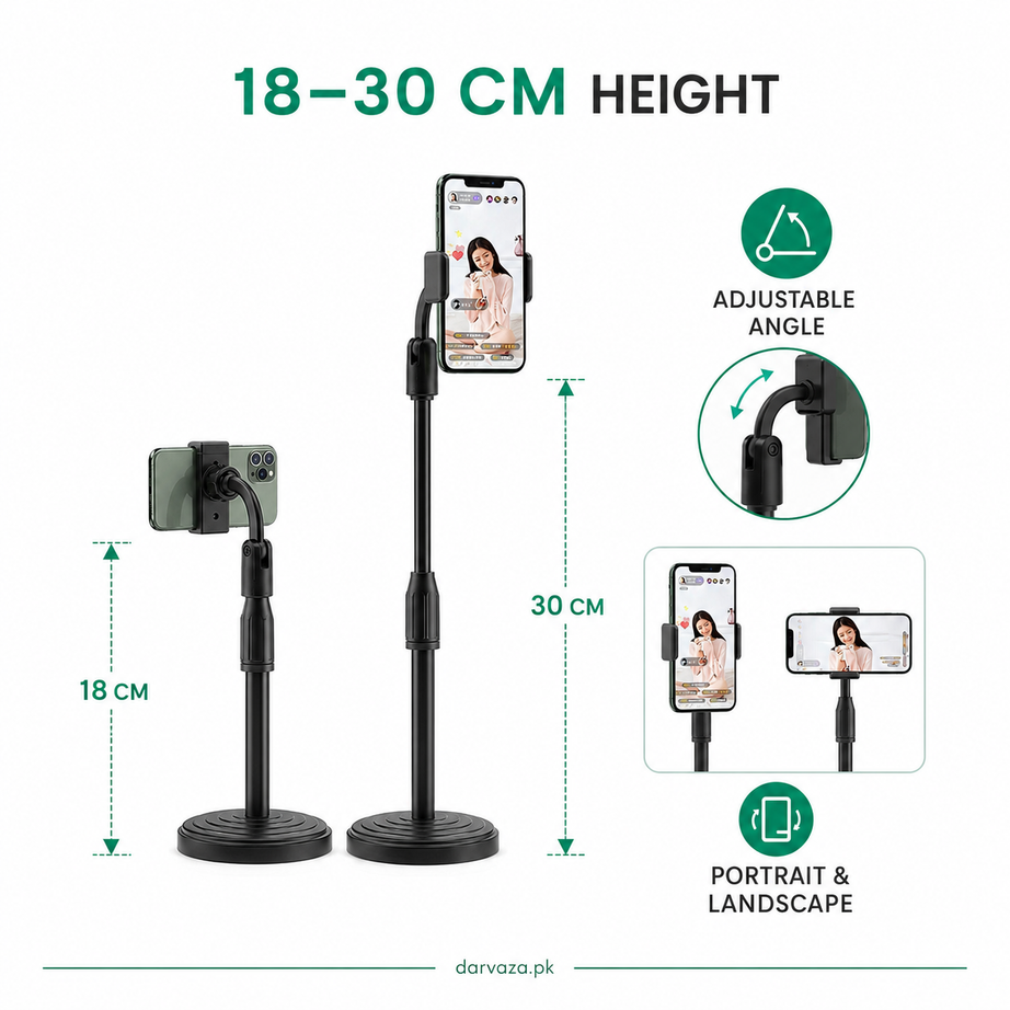 2 Pcs Height Adjustable Mobile Stand Holder