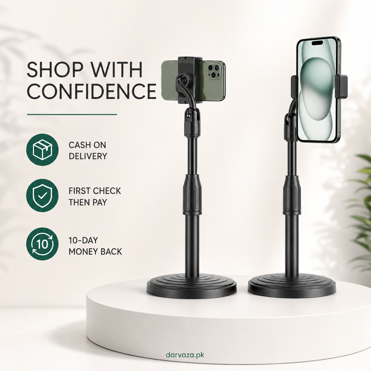 2 Pcs Height Adjustable Mobile Stand Holder