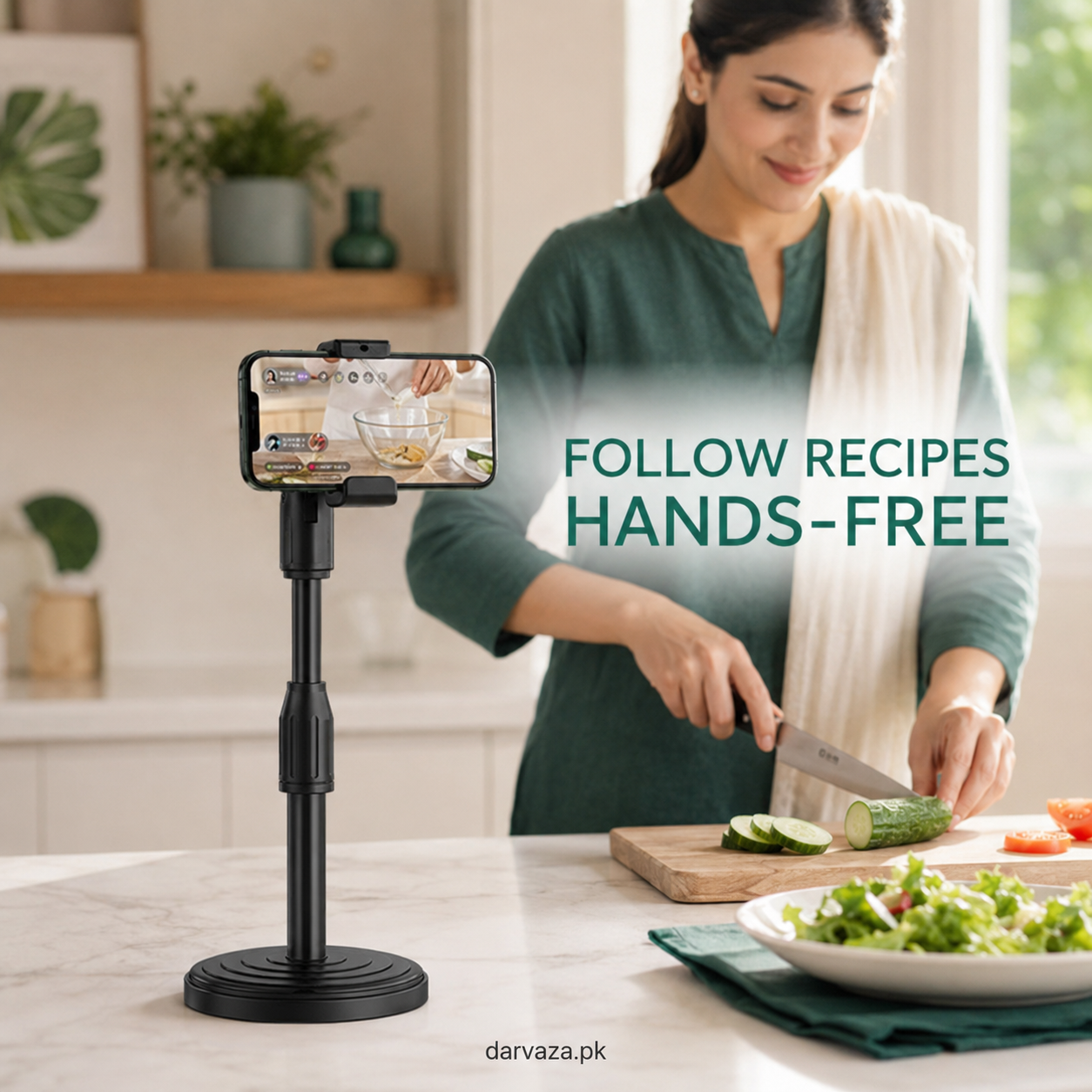 2 Pcs Height Adjustable Mobile Stand Holder
