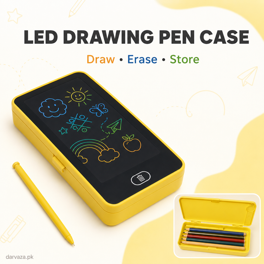 LCD Writing Tablet Pencil Box – Smart Drawing Board & Stationery Case for Kids (Value Pack)