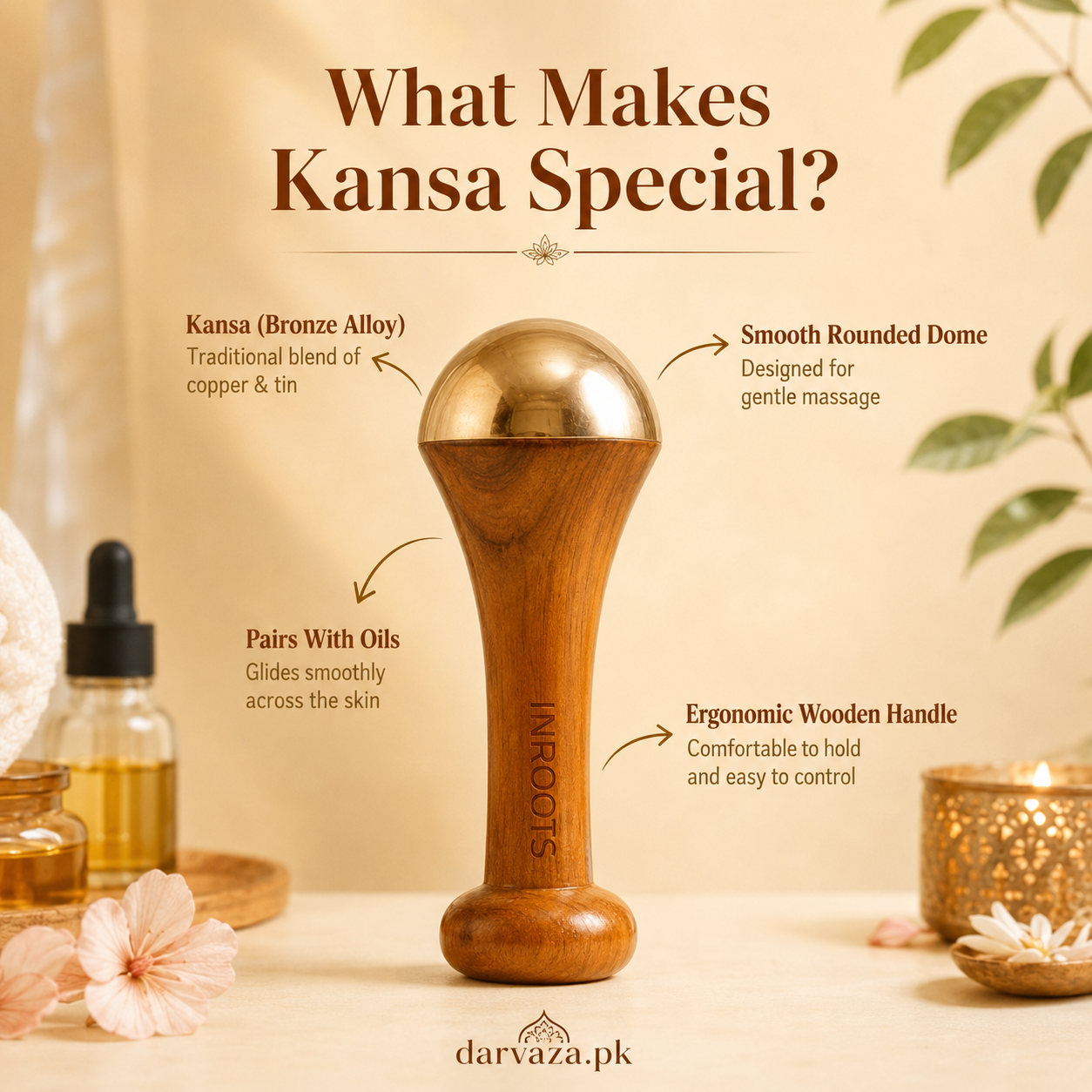 Premium Kansa Wand Massager for Face & Feet