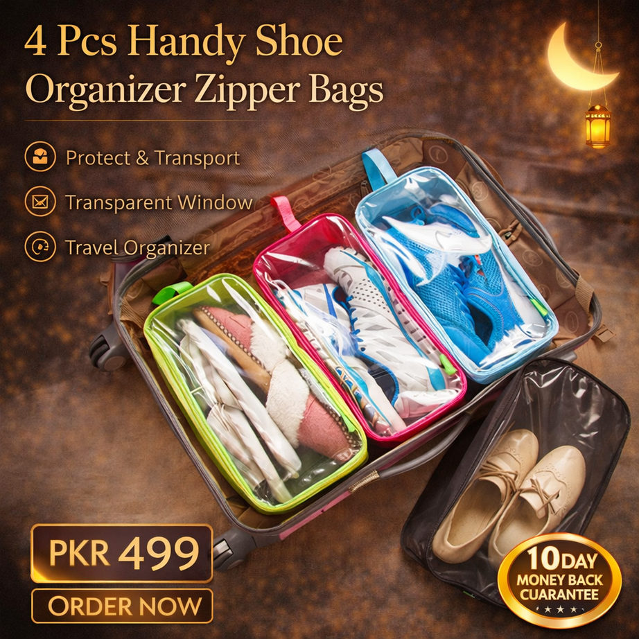11.11 Sale Offer - 4 Pcs Handy Shoe Organizer Zipper Bags Rs 499