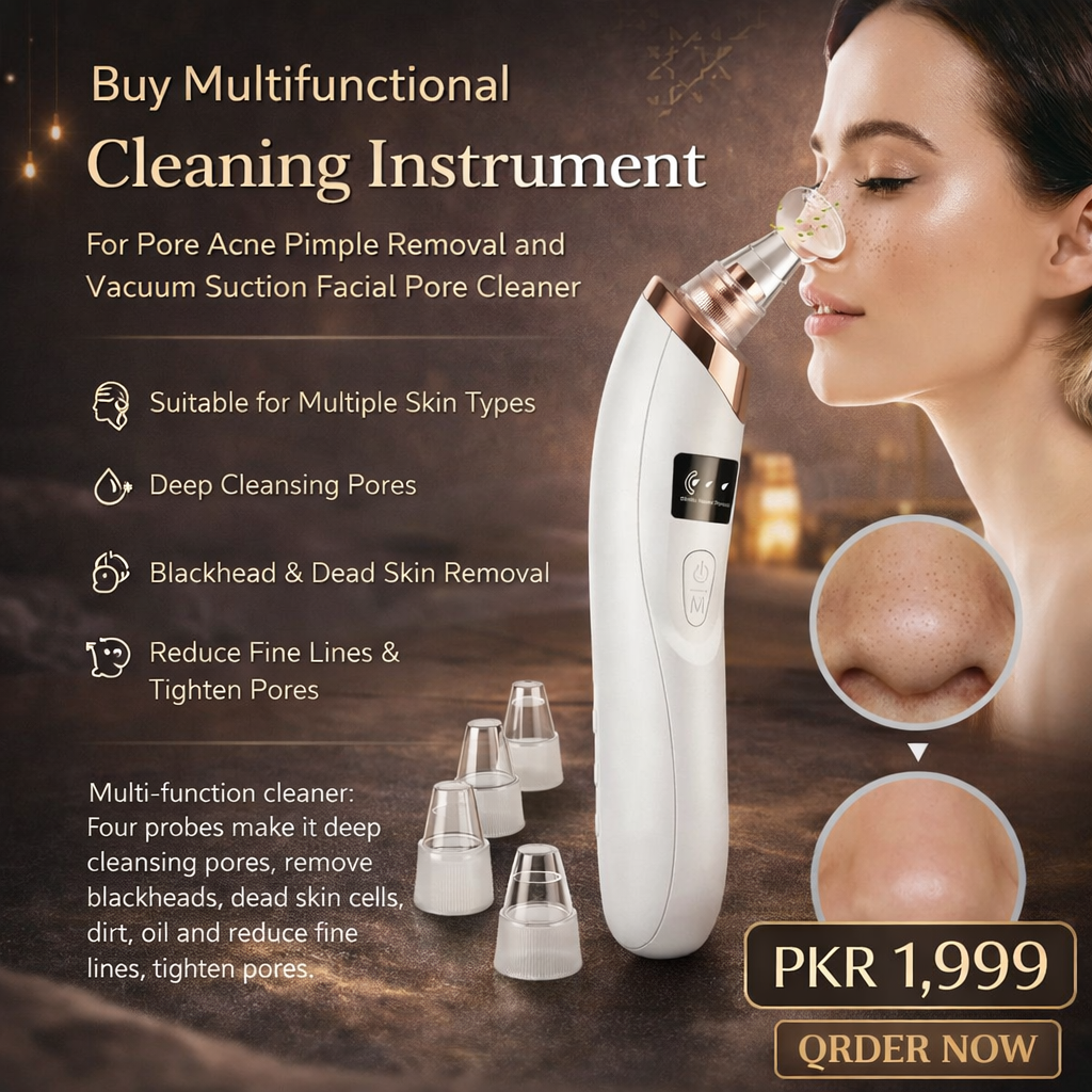 Multifunctional Cleaning Instrument For Pore Acne Pimple Removal and Vacuum Suction Facial Pore Cleaner