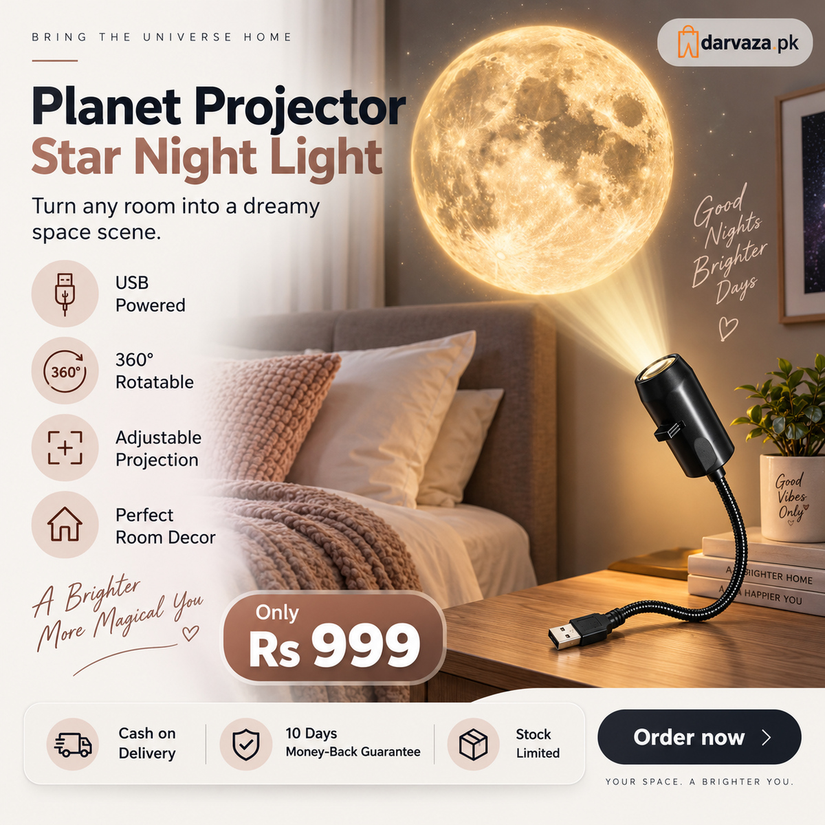 Planet Projector Star Night Light Room Lamp