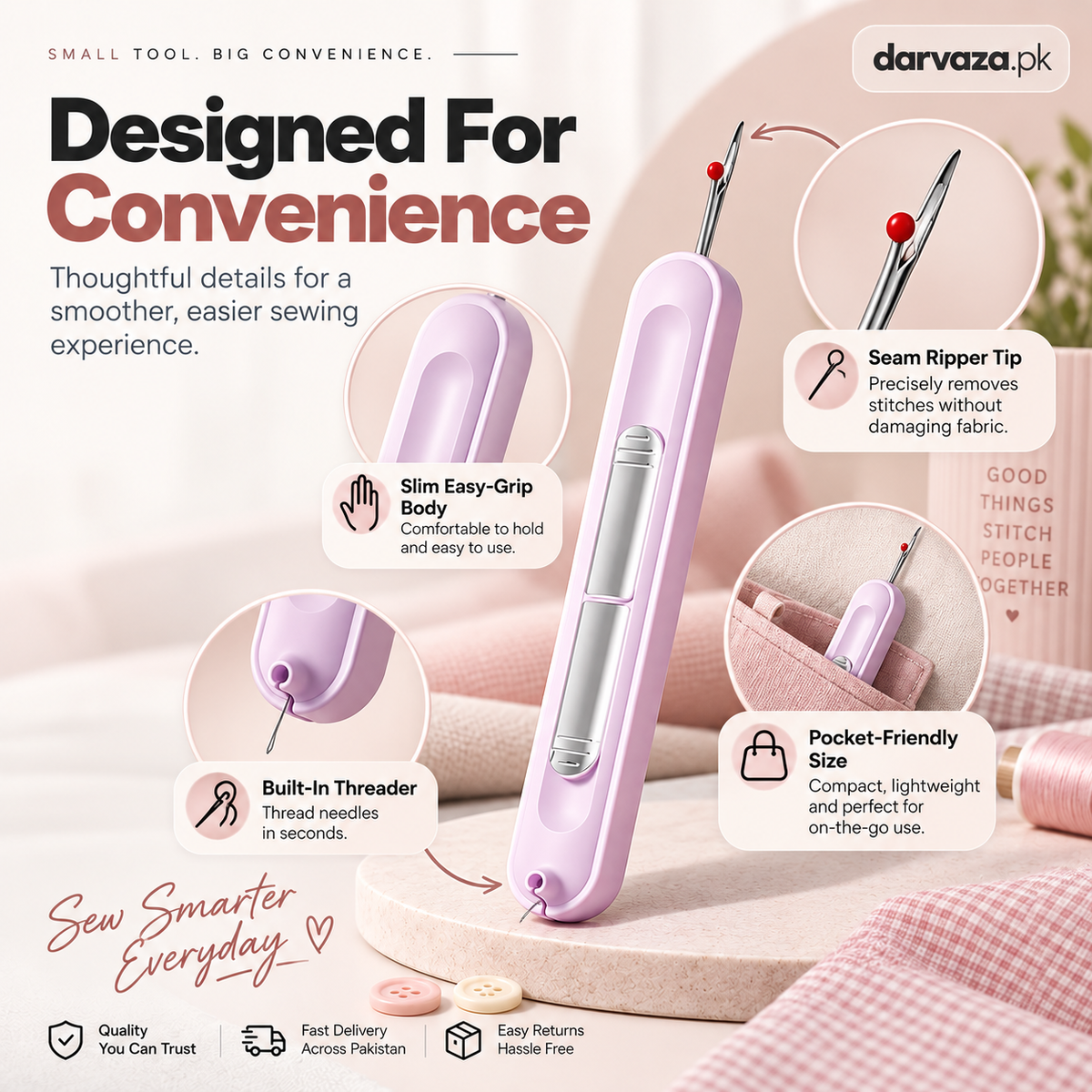 2-in-1 Needle Threader & Seam Ripper