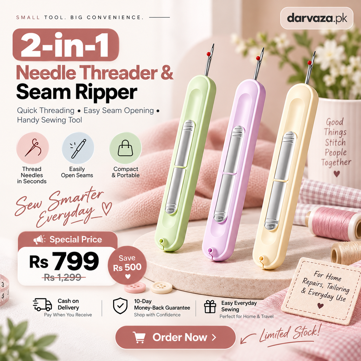 2-in-1 Needle Threader & Seam Ripper