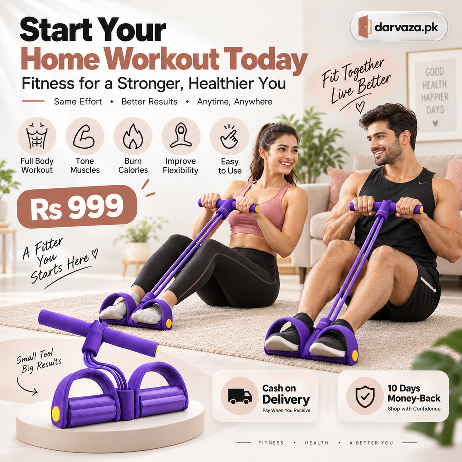 4 Tube Heavy Duty Tummy Trimmer & Pedal Puller Fitness Exercise tool