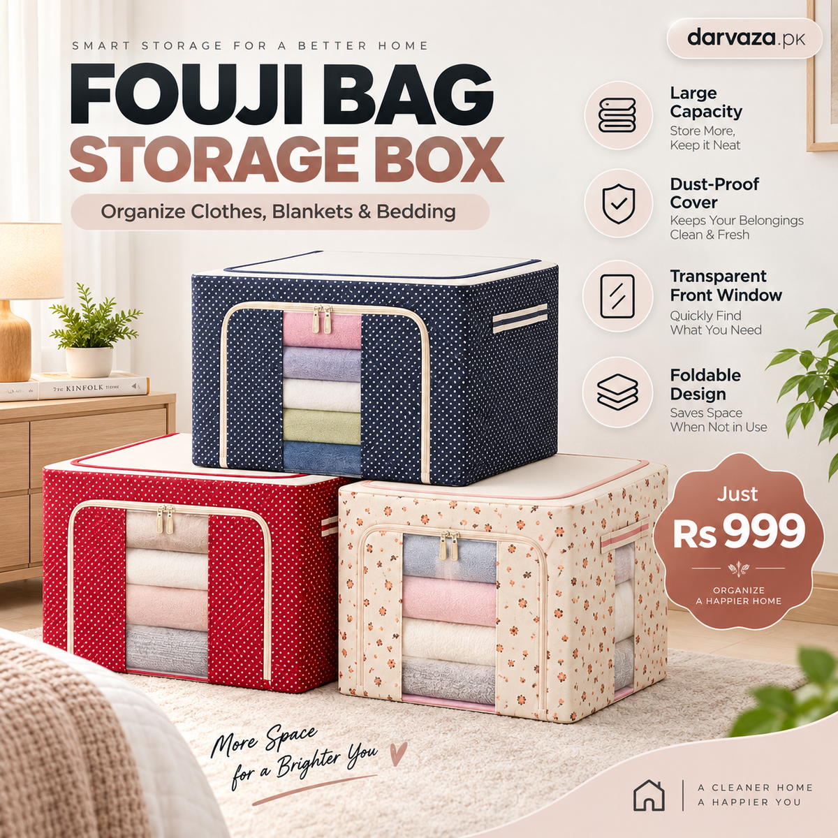 Fouji Bag  Premium Oxford Fabric Clothes & Blanket Storage Bag