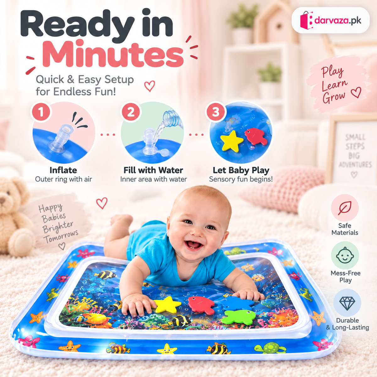 Inflatable Baby Water Play & Tummy Time Mat