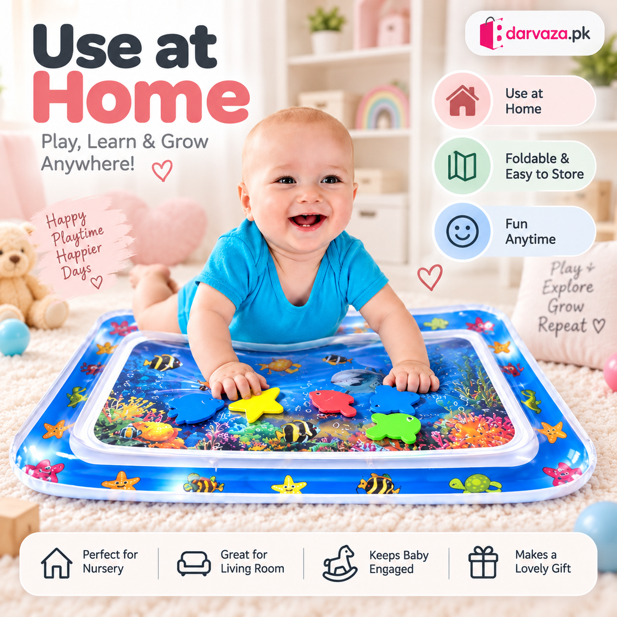 Inflatable Baby Water Play & Tummy Time Mat