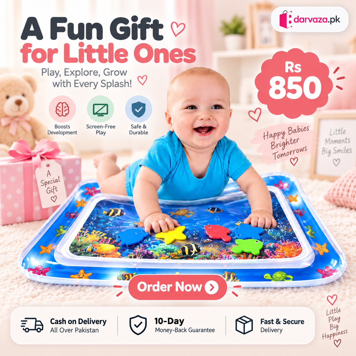 Inflatable Baby Water Play & Tummy Time Mat
