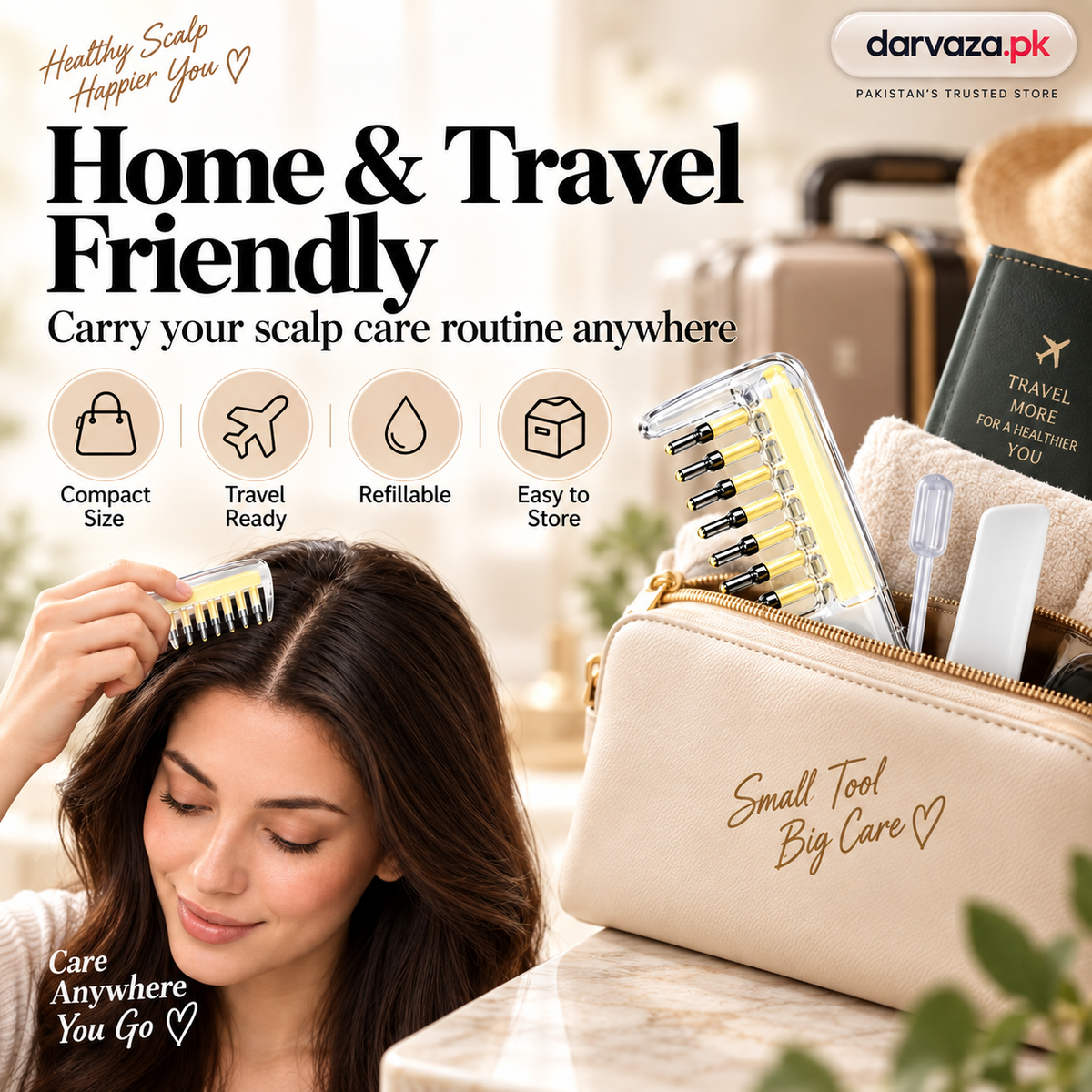 2-in-1 Transparent Refillable Hair Oil Applicator & Scalp Massager