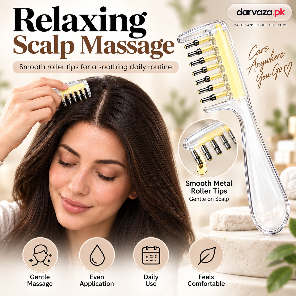 2-in-1 Transparent Refillable Hair Oil Applicator & Scalp Massager