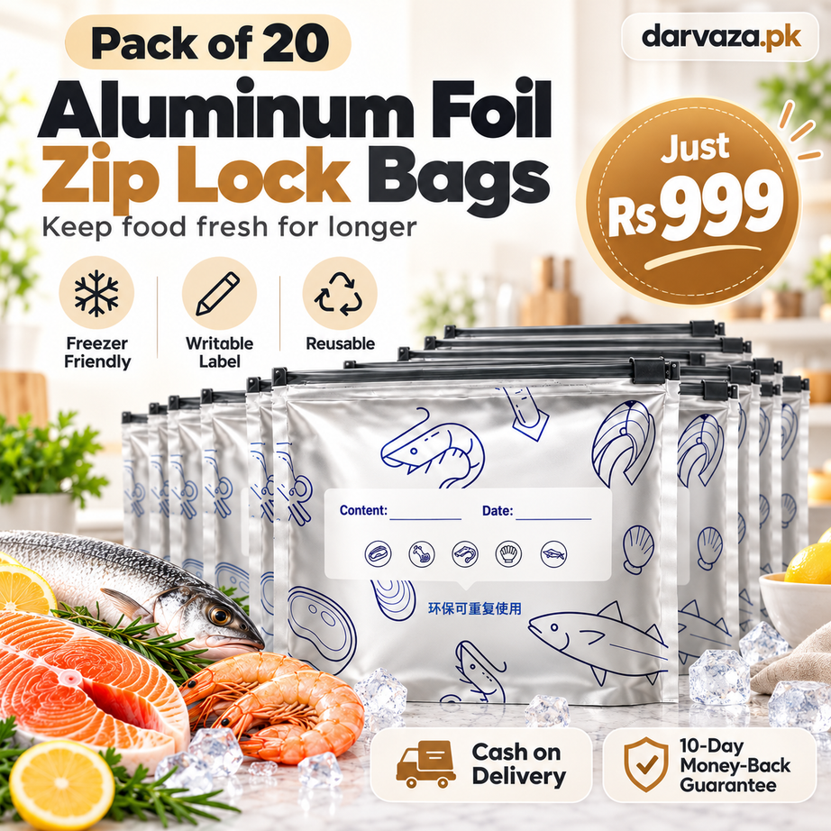 Pack of 20 Aluminum Foil Zip Lock Bags