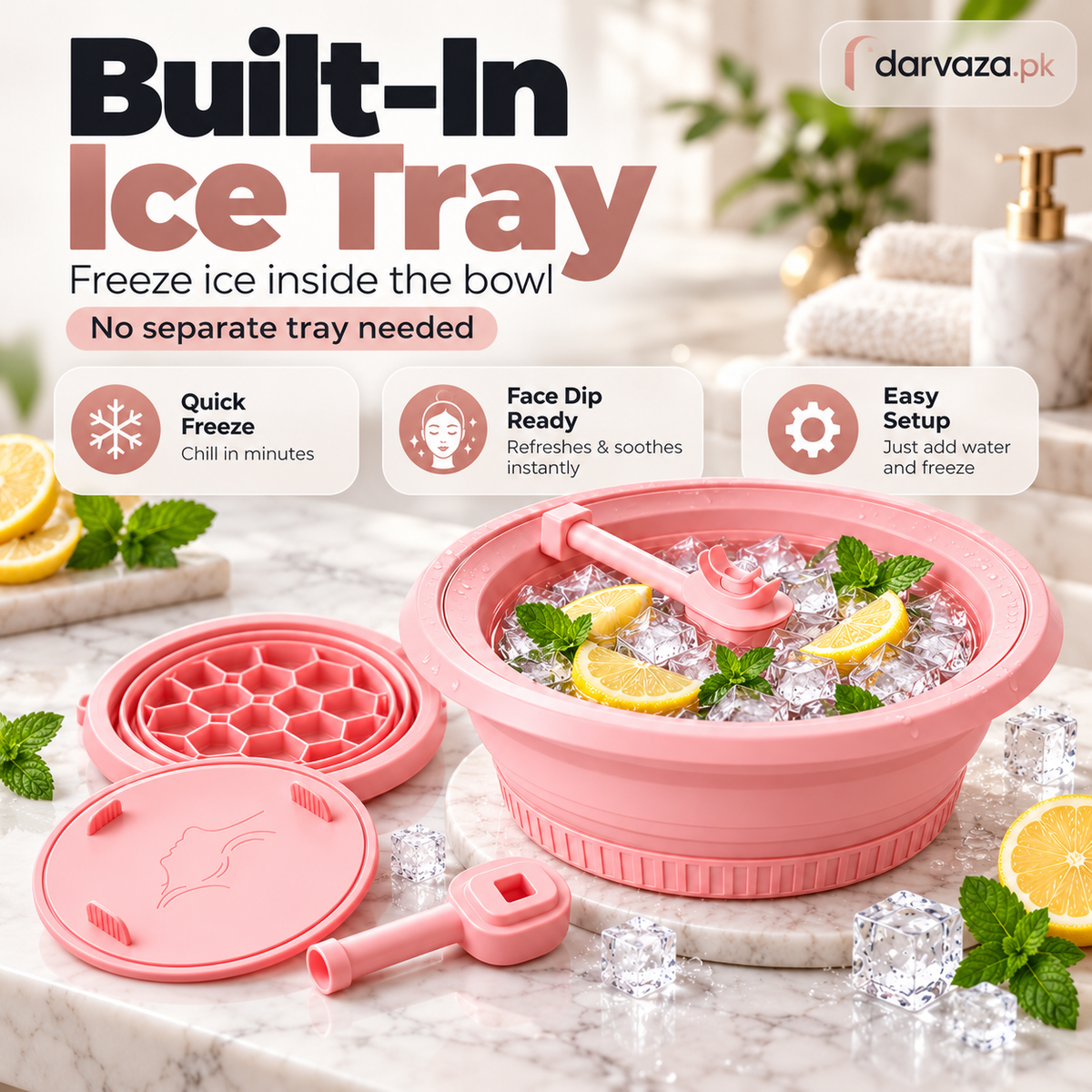 Foldable Silicone Ice Bath Bowl for Face