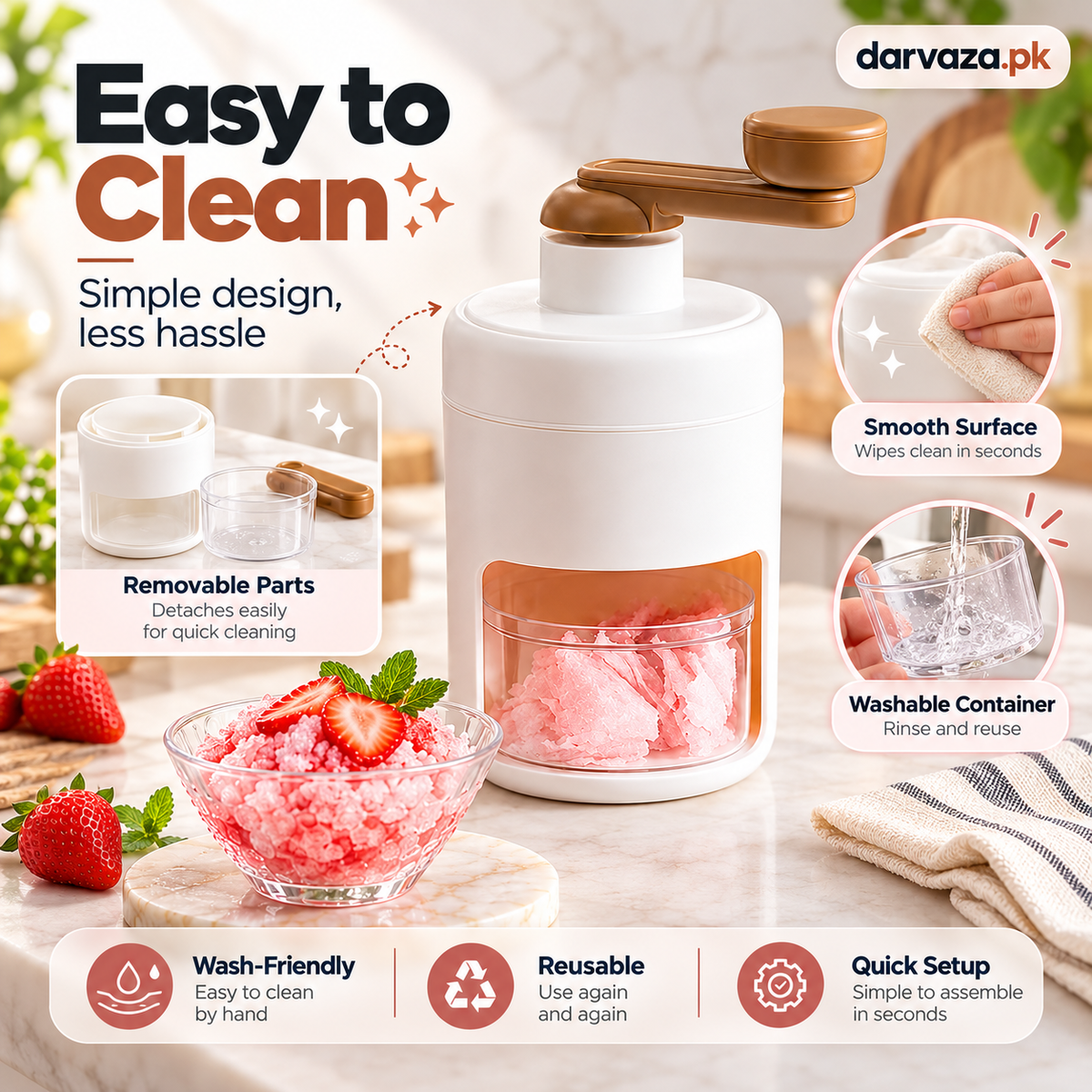 Manual Ice Crusher and Gola Maker Make Shaved Ice at Home