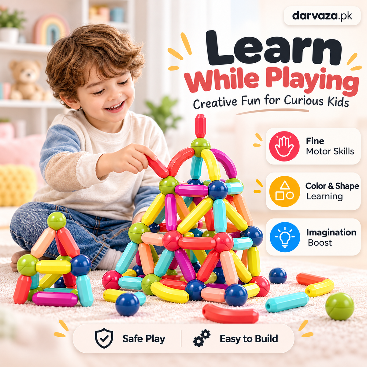 Magnetic Sticks Building Blocks 25 Pcs Educational Kids Toy