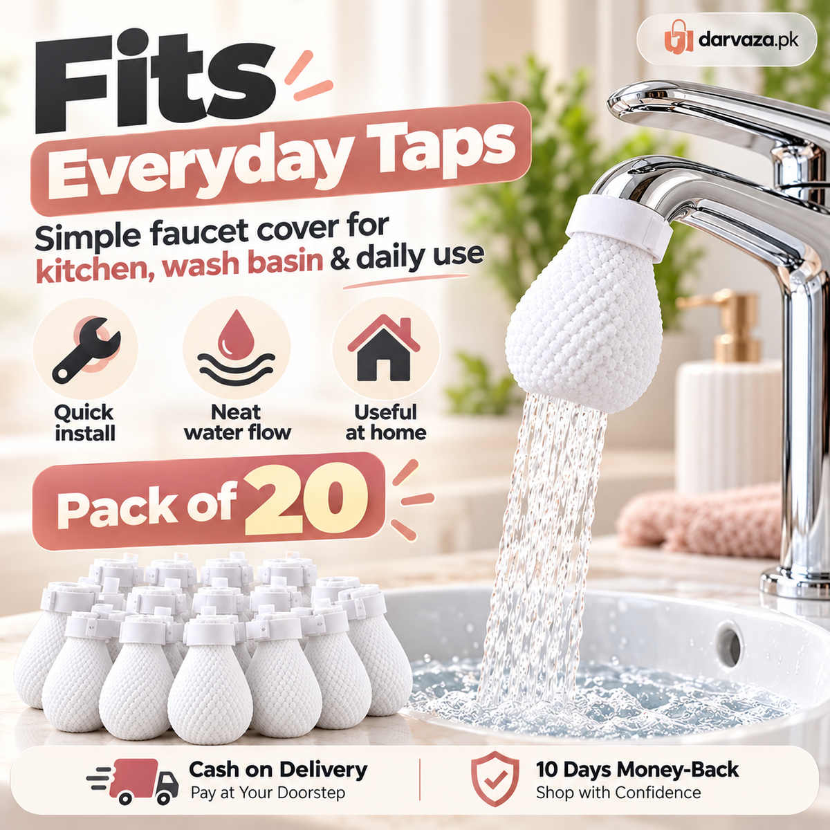 Faucet Filter Cotton Bags Pack of 20