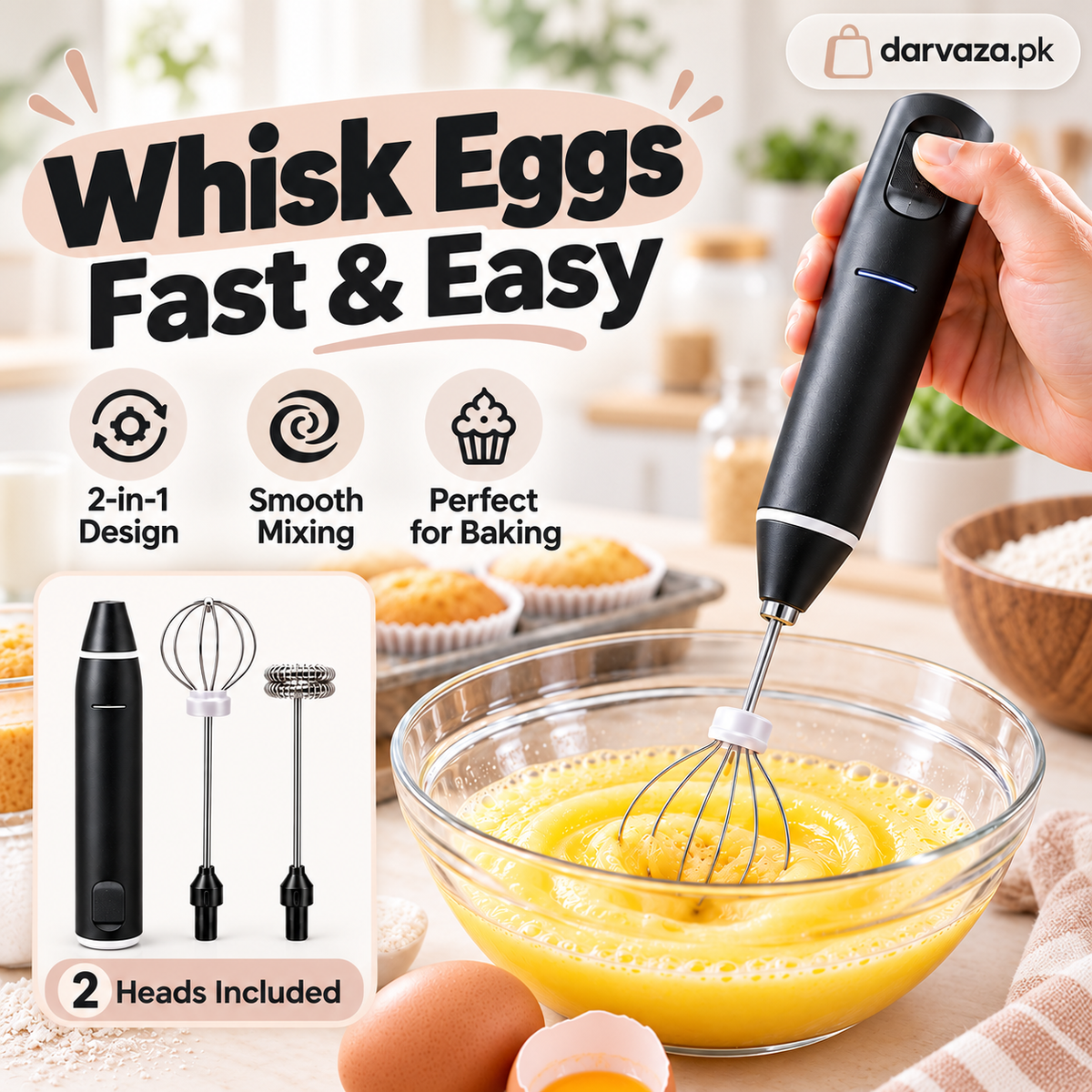 2-in-1 Electric Coffee Beater and Milk Frother