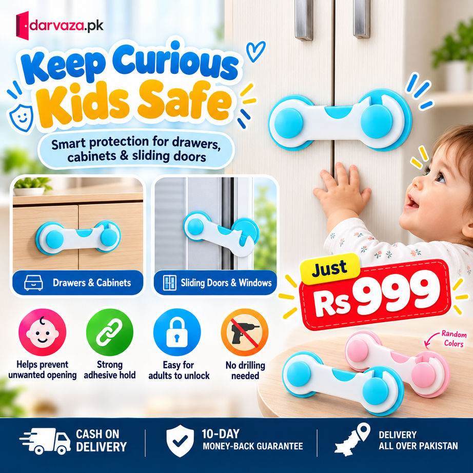 Pack of 10 Baby Safety Locks Child Protection Drawer and Cabinet Locks