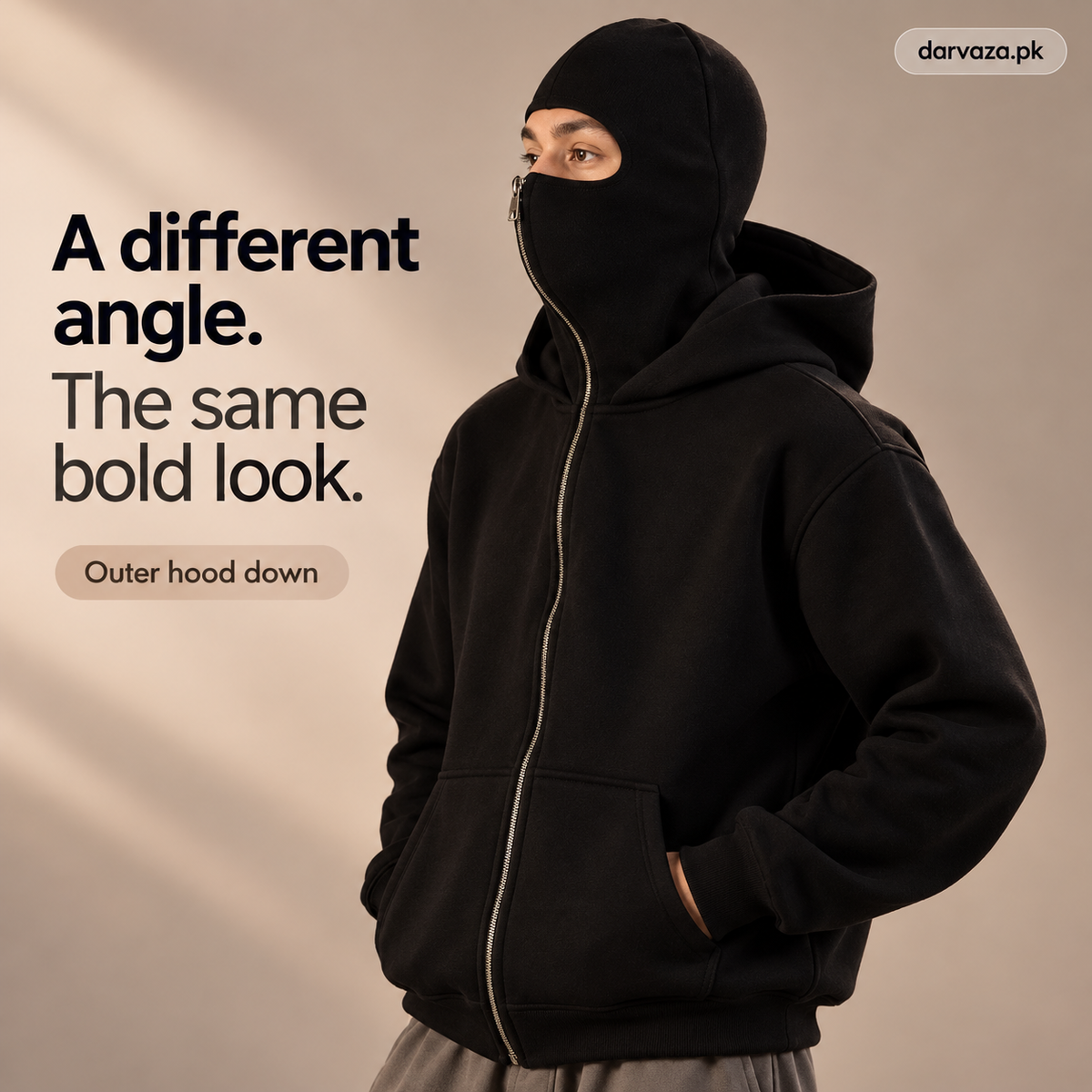 Balaclava Ninja Hoodie in Black