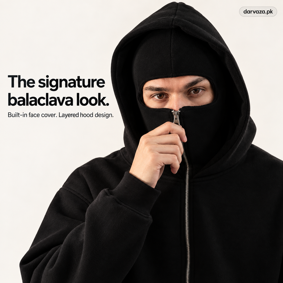Balaclava Ninja Hoodie in Black