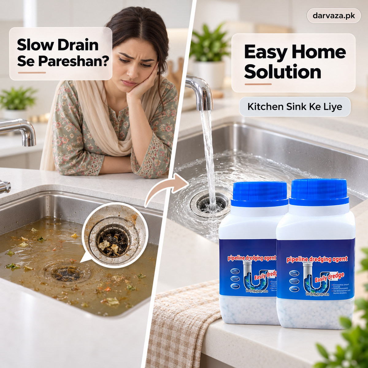 BUY 1 GET 1 FREE Pipeline Drain & Sink Cleaner with Premium Deep Cleaning Powder Formula