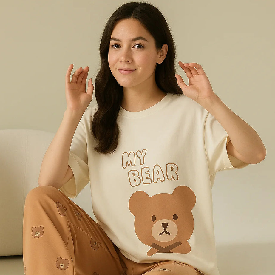 My Bear Printed Night Suit