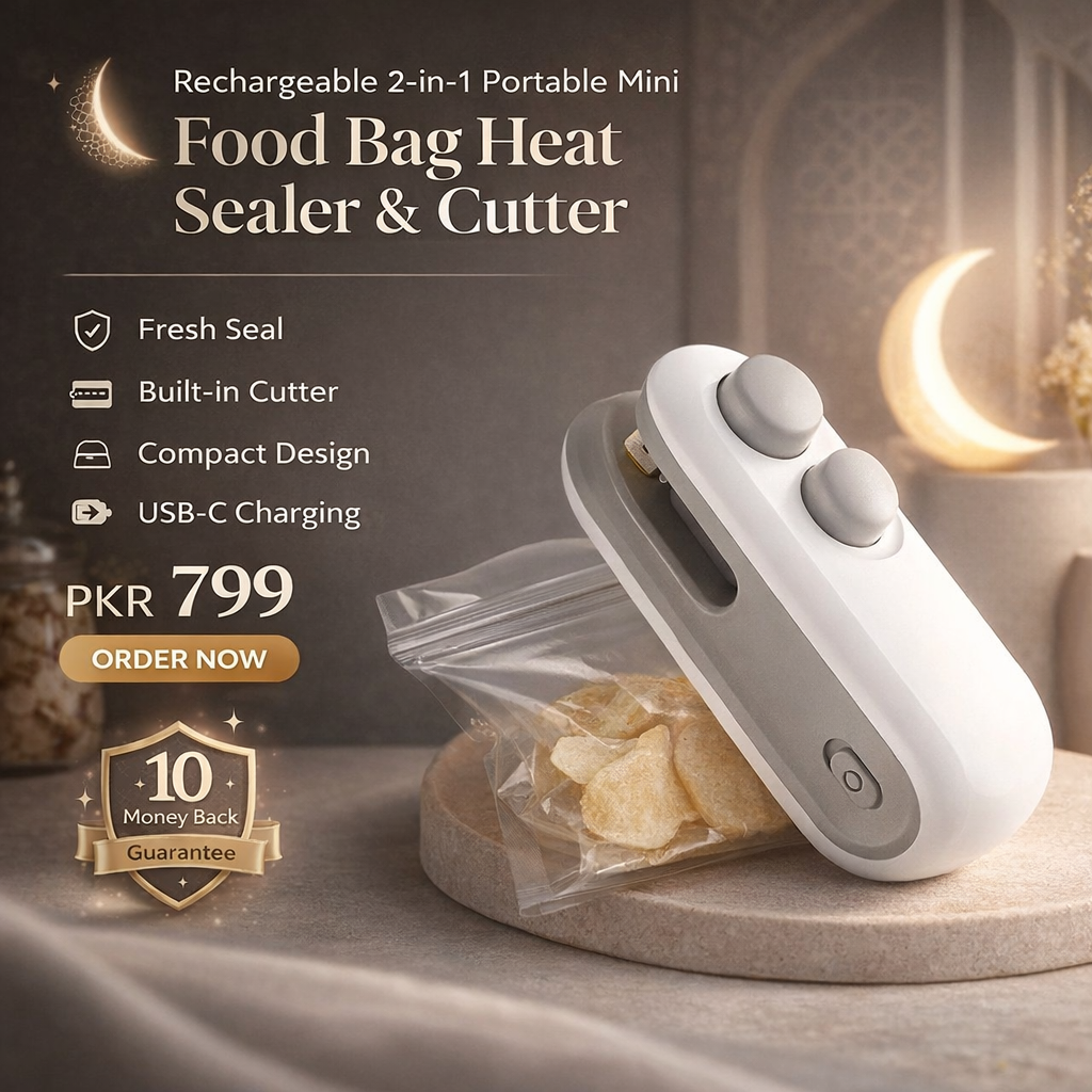 Rechargeable 2 in 1 Portable Mini Food Bag Heat Sealer And Cutter For Home and Outdoor Use