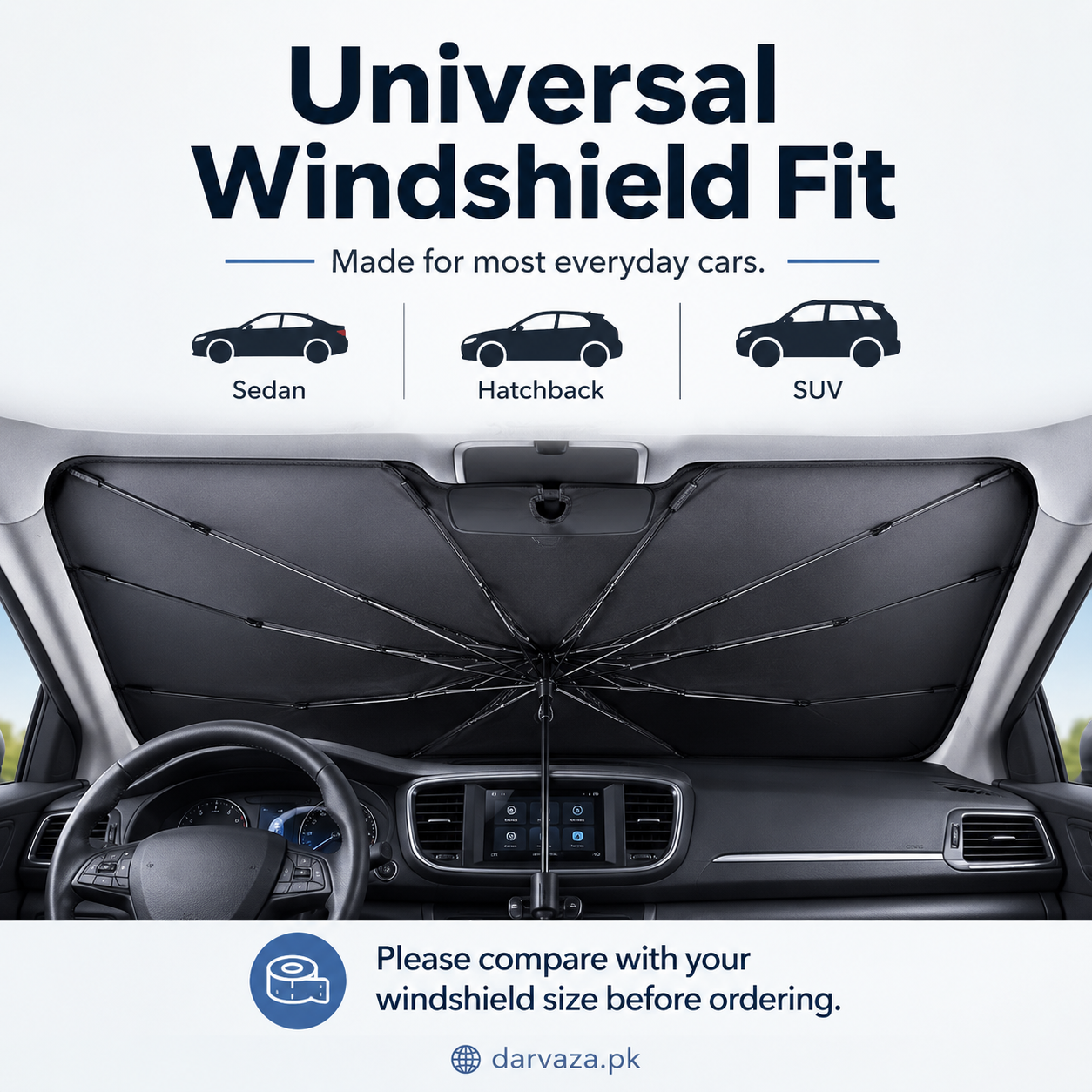 Foldable Car Front Window Sunshade Umbrella Cover