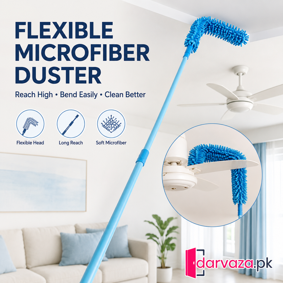 Extendable Micro Fiber Flexible Fan & Ceiling Duster with Long Handle