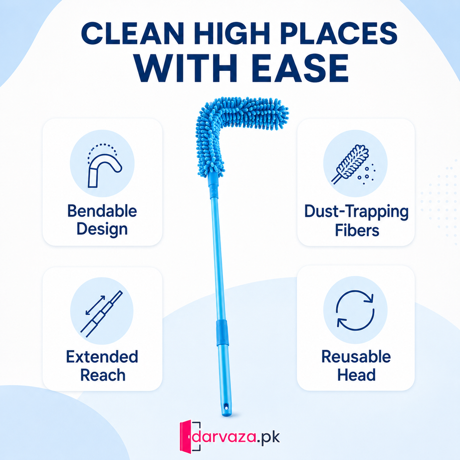 Extendable Micro Fiber Flexible Fan & Ceiling Duster with Long Handle