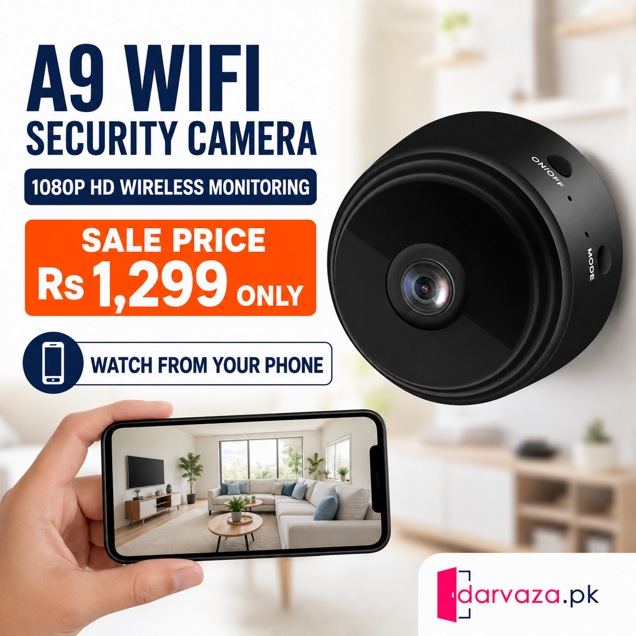 A9 Security Camera 1080P HD with Wireless monitoring