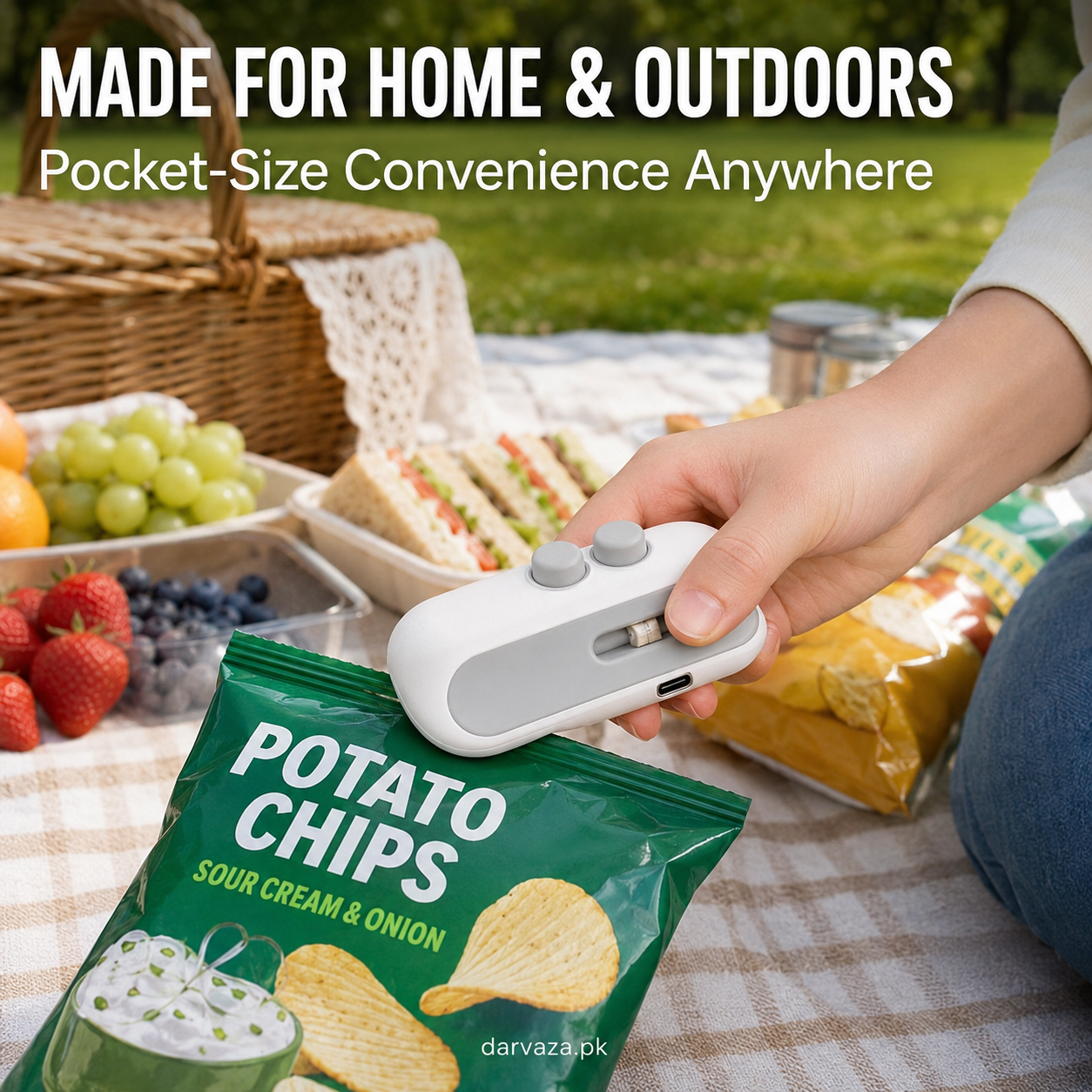 Rechargeable 2 in 1 Portable Mini Food Bag Heat Sealer And Cutter For Home and Outdoor Use