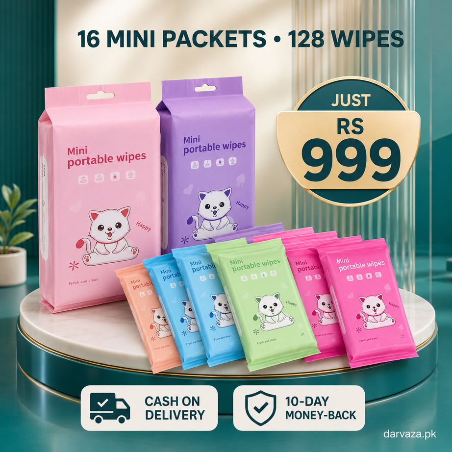 Pack of 16 Mini Wet Wipes Packets