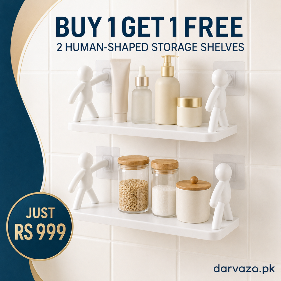 Set of 2 Human Shaped Wall Mounted Storage Shelves
