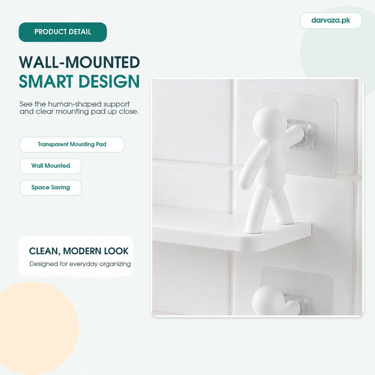 Set of 2 Human Shaped Wall Mounted Storage Shelves