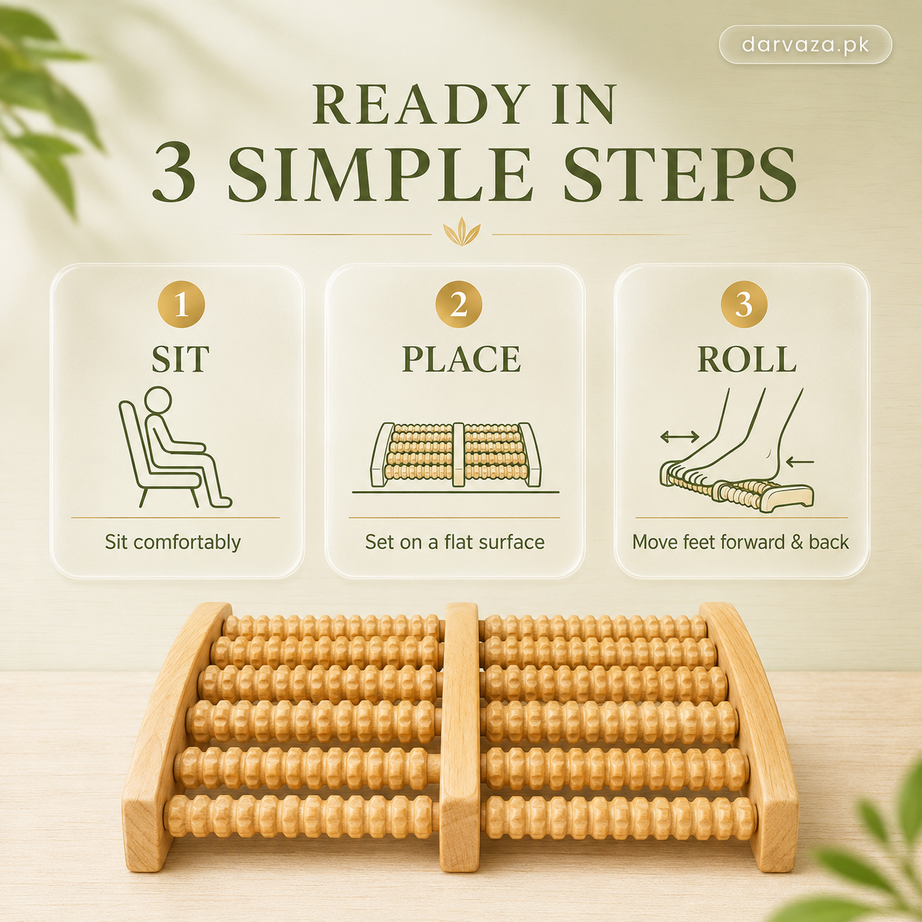 Wooden Foot Roller Massager