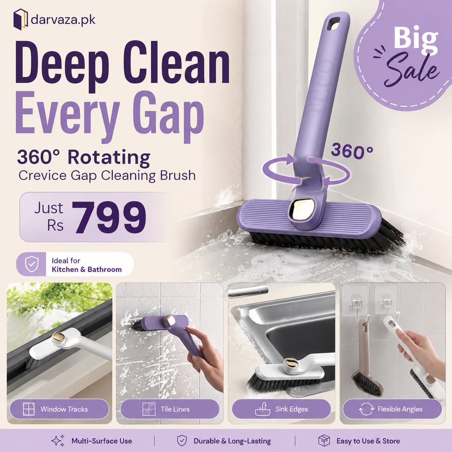 360° Rotating Crevice Gap Cleaning Brush with Cleaning Tool