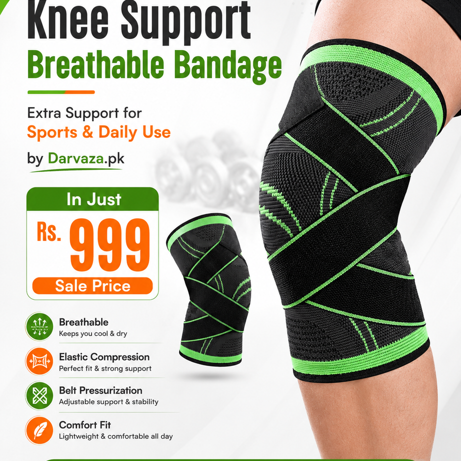 Professional Knee Support Breathable Bandage and Sports Cross Knee Pad with Belt Pressurization