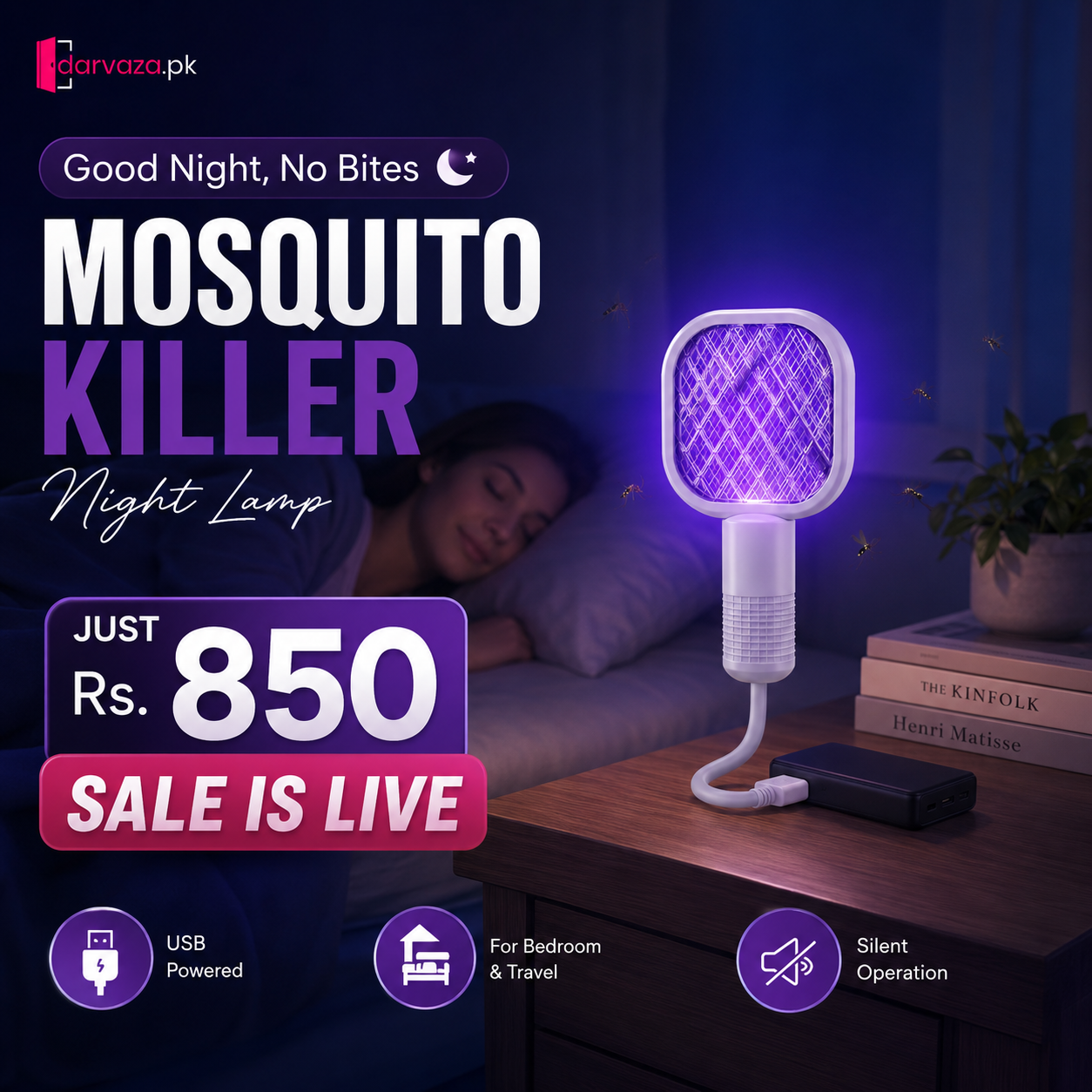 2in1 Mosquito Killer Night Lamp with UV Insect Catcher