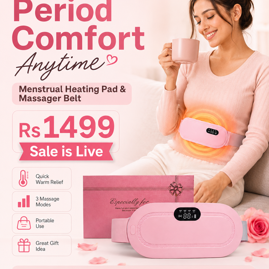 Portable Menstrual Heating Pad and Massager Belt