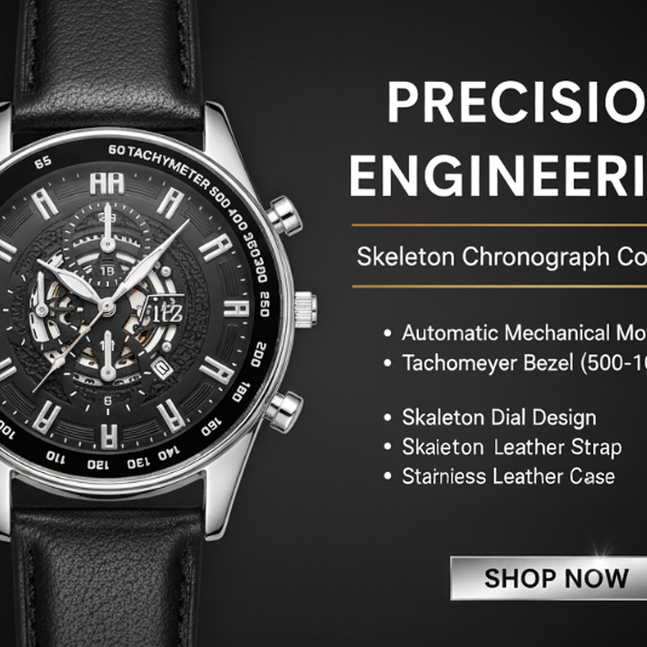 Vitz Vogue Black Men Watch