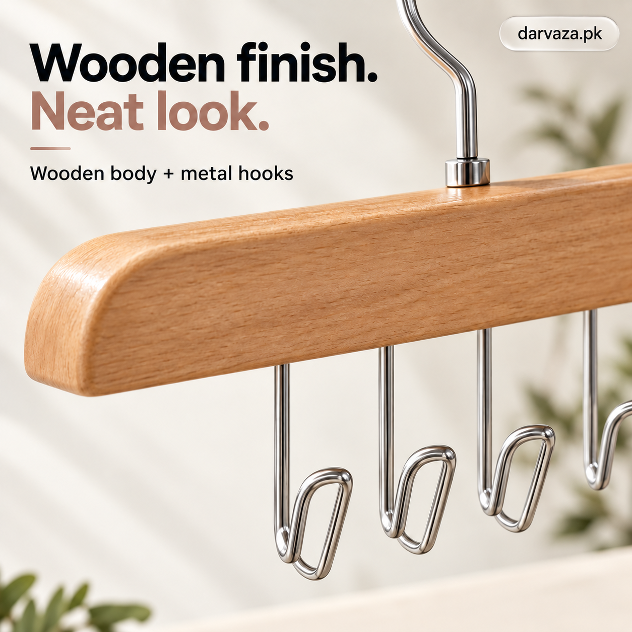 Buy 1 Get 1 Free Offer 2 Storage Wood Hanger 8 Hooks Organizer