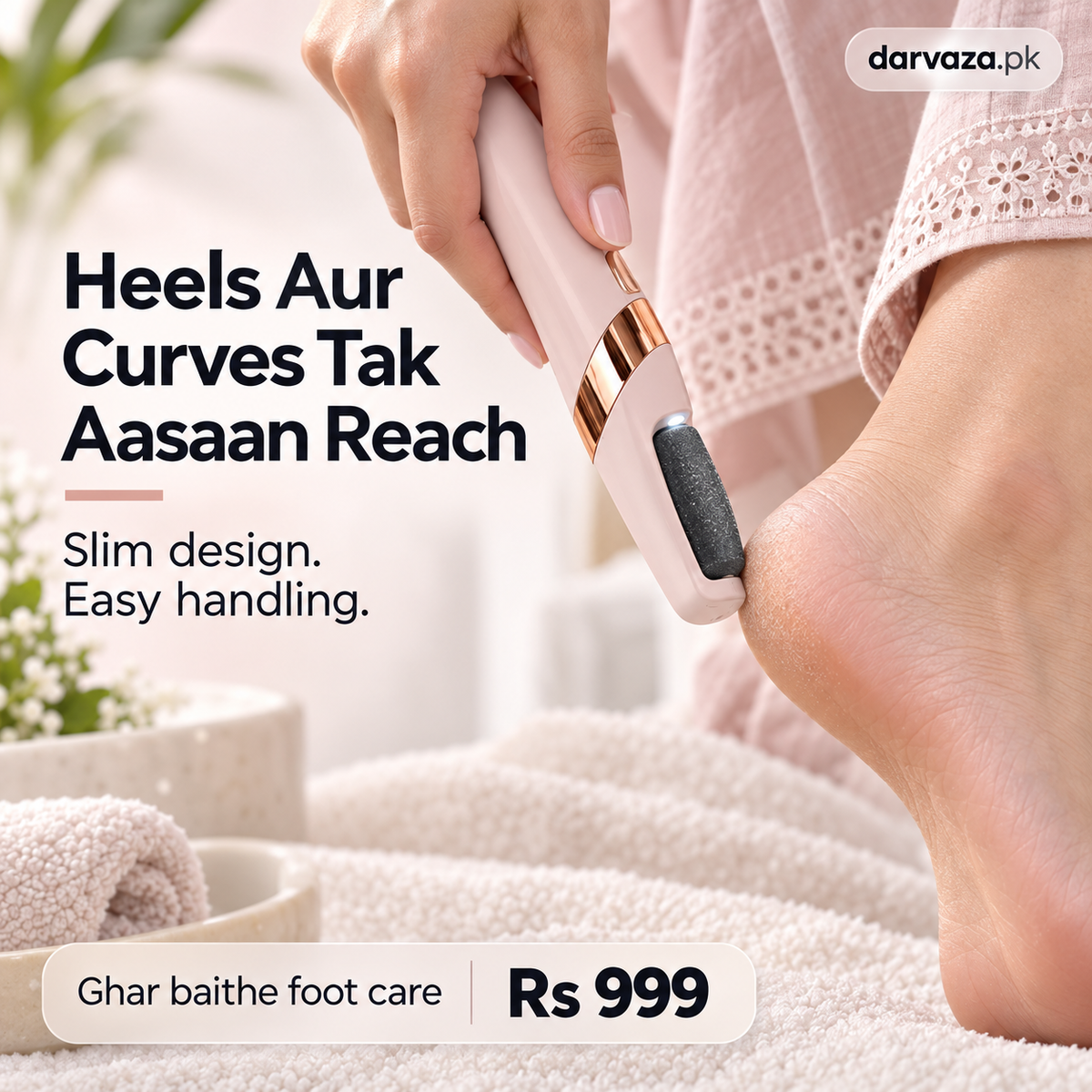 Electric Flawless Pedicure Foot Grinder Machine with 2 Roller Heads