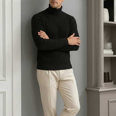 Premium High Neck for Men – BLACK